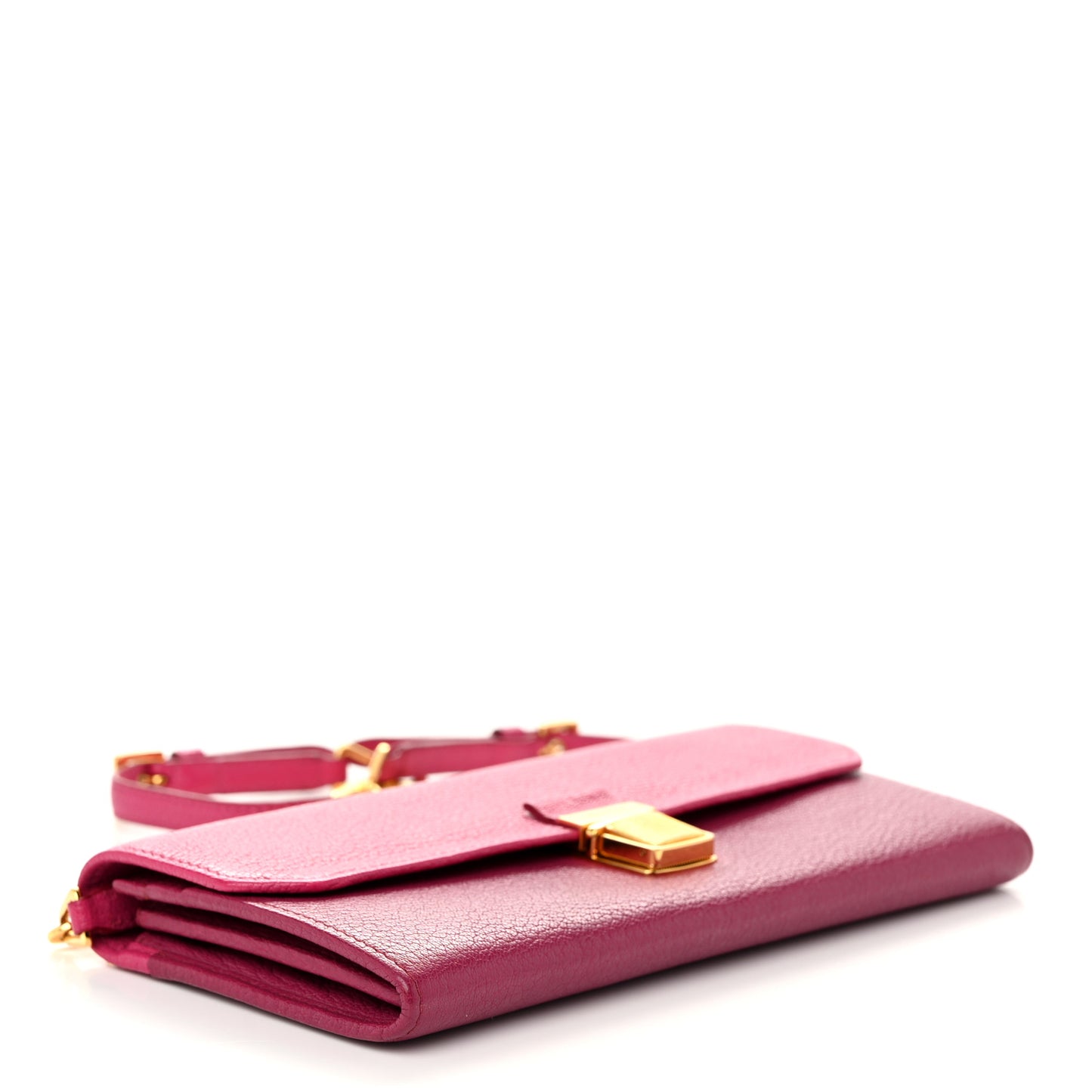 Goatskin Madras Bicolor Wallet On Chain Peonia Ametista