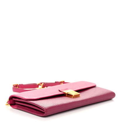 Miu Miu Goatskin Madras Bicolor Wallet On Chain Peonia Ametista 4 of 10