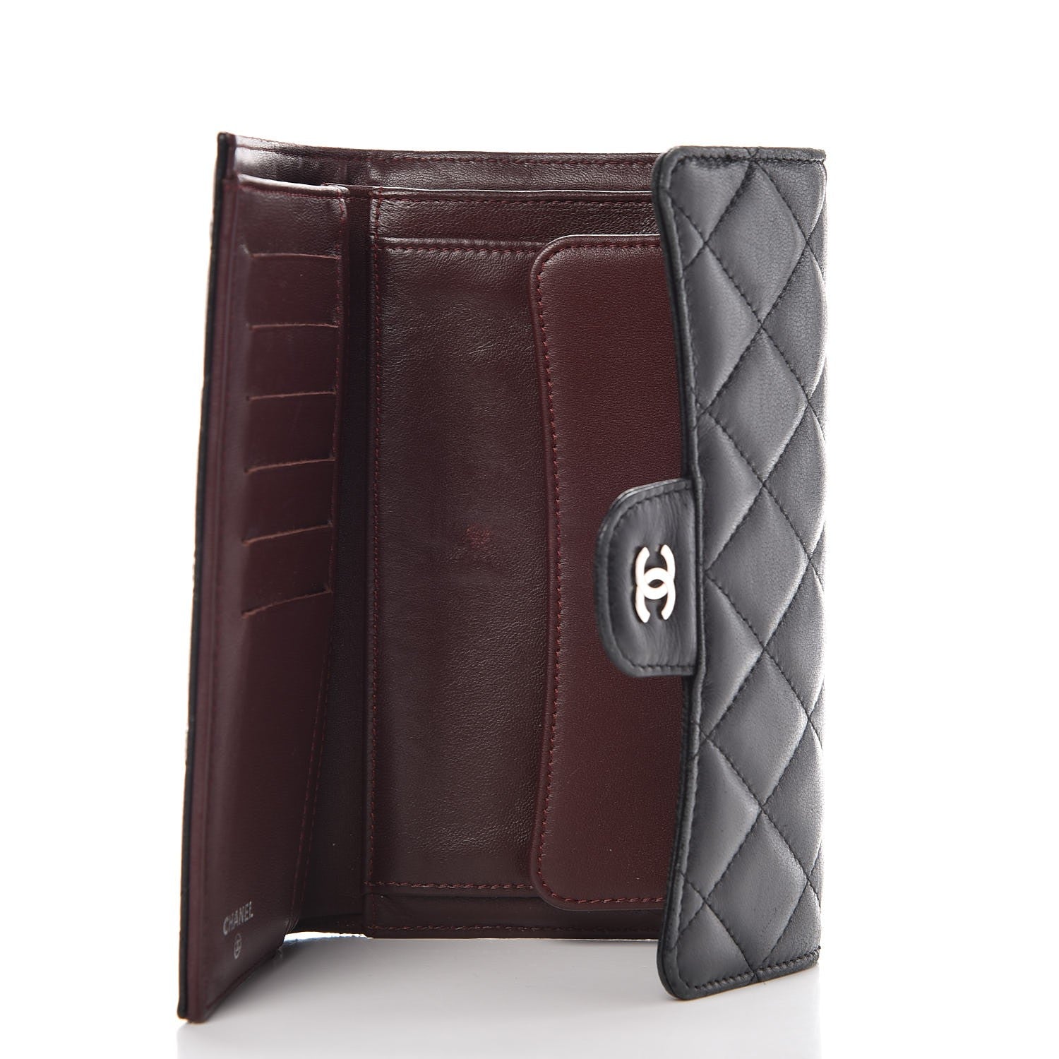 Chanel Lambskin Quilted Large Flap Wallet Black 5 of 10
