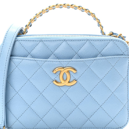 Chanel Caviar Quilted Small Pick Me Up Vanity Case Light Blue 9 of 13