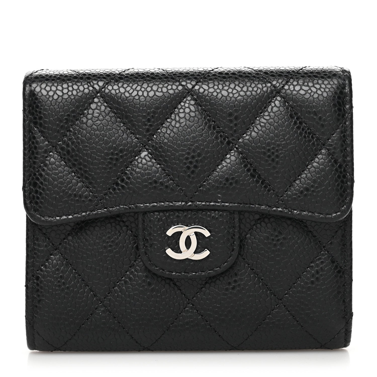 Chanel Caviar Quilted Compact Flap Wallet Black 1 of 12