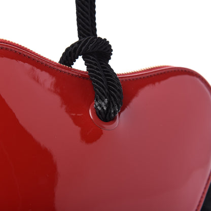 Saint Laurent Patent Sac Coeur Heart Shaped Clutch Red 10 of 10