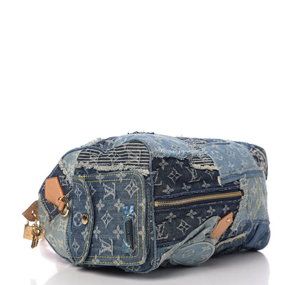 Louis Vuitton Denim Patchwork Speedy 30 Blue 3 of 8