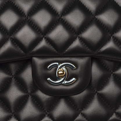 Chanel Lambskin Quilted Jumbo Double Flap Black 8 of 10