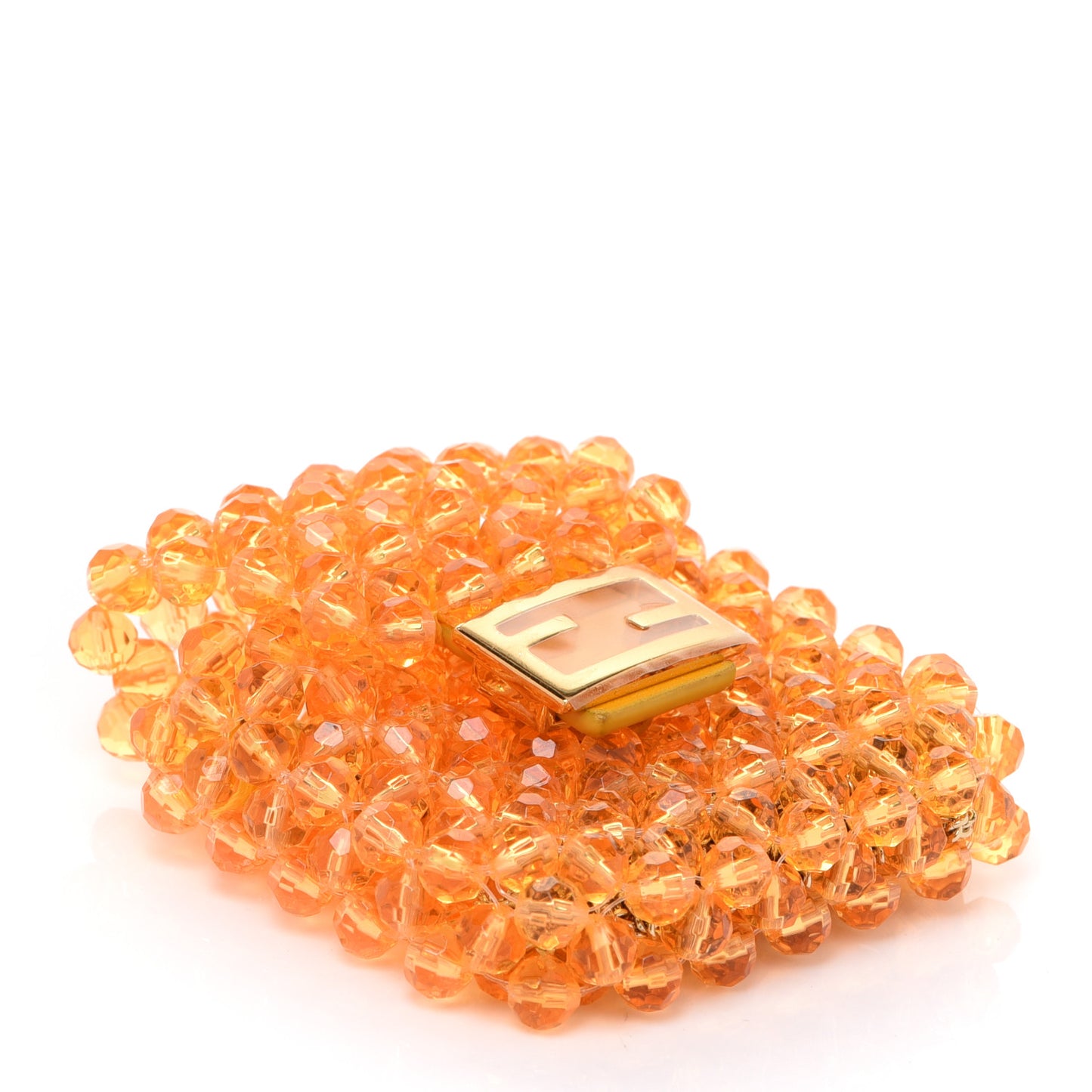 Glass Vitello King Beaded Mini Pico Baguette Charm Orange