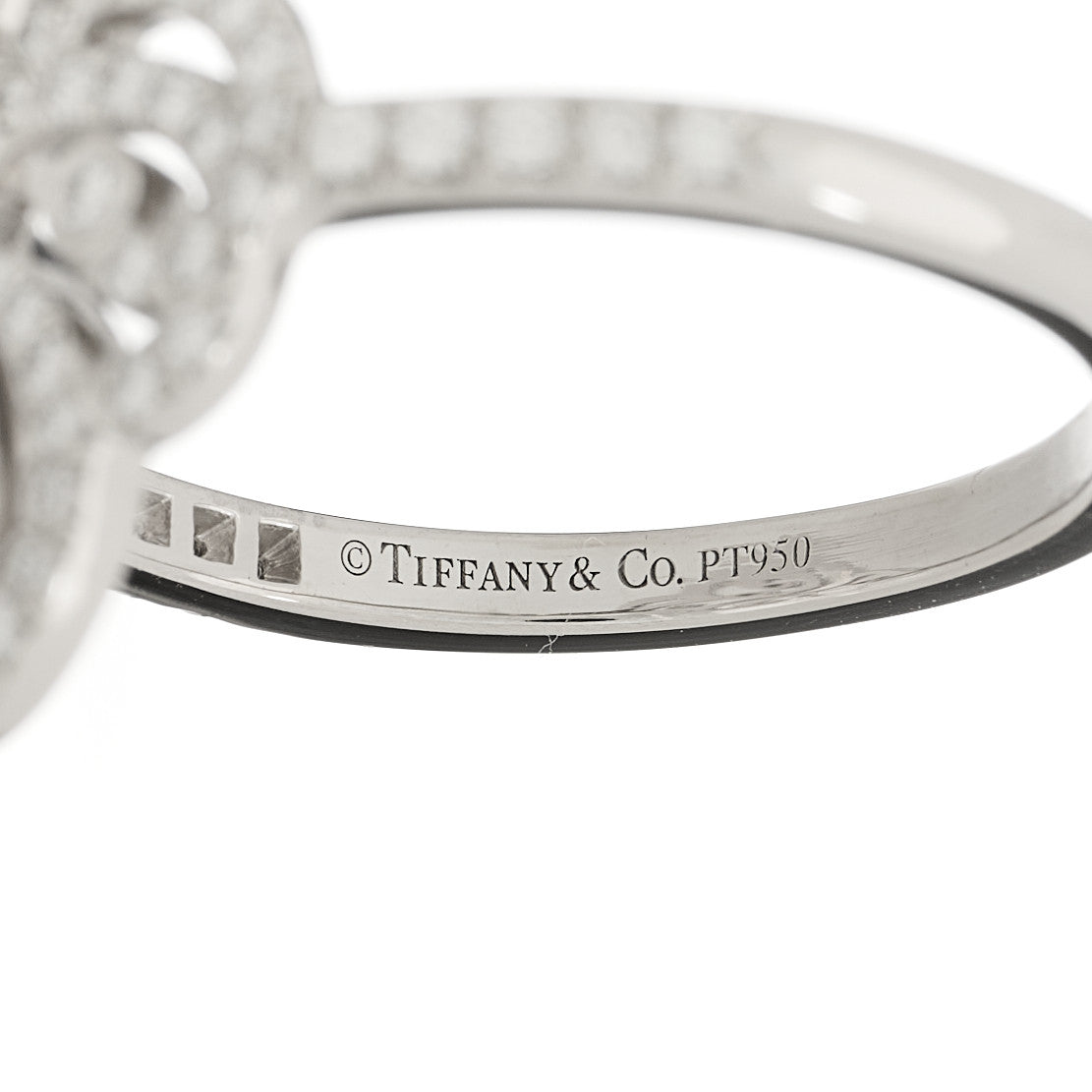 Tiffany Platinum Diamond Enchant Double Heart Ring 58 8.25 4 of 5