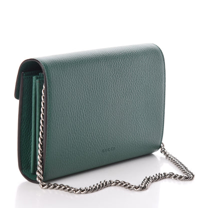 Gucci Calfskin Mini Dionysus Chain Wallet Emerald 3 of 9
