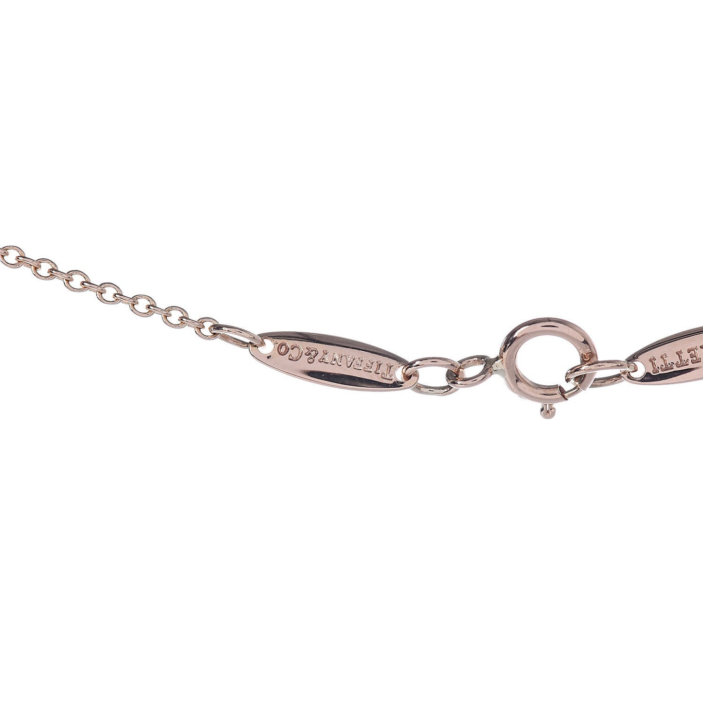 18K Rose Gold Diamond .11ct Elsa Peretti Diamonds by the Yard Pendant Necklace