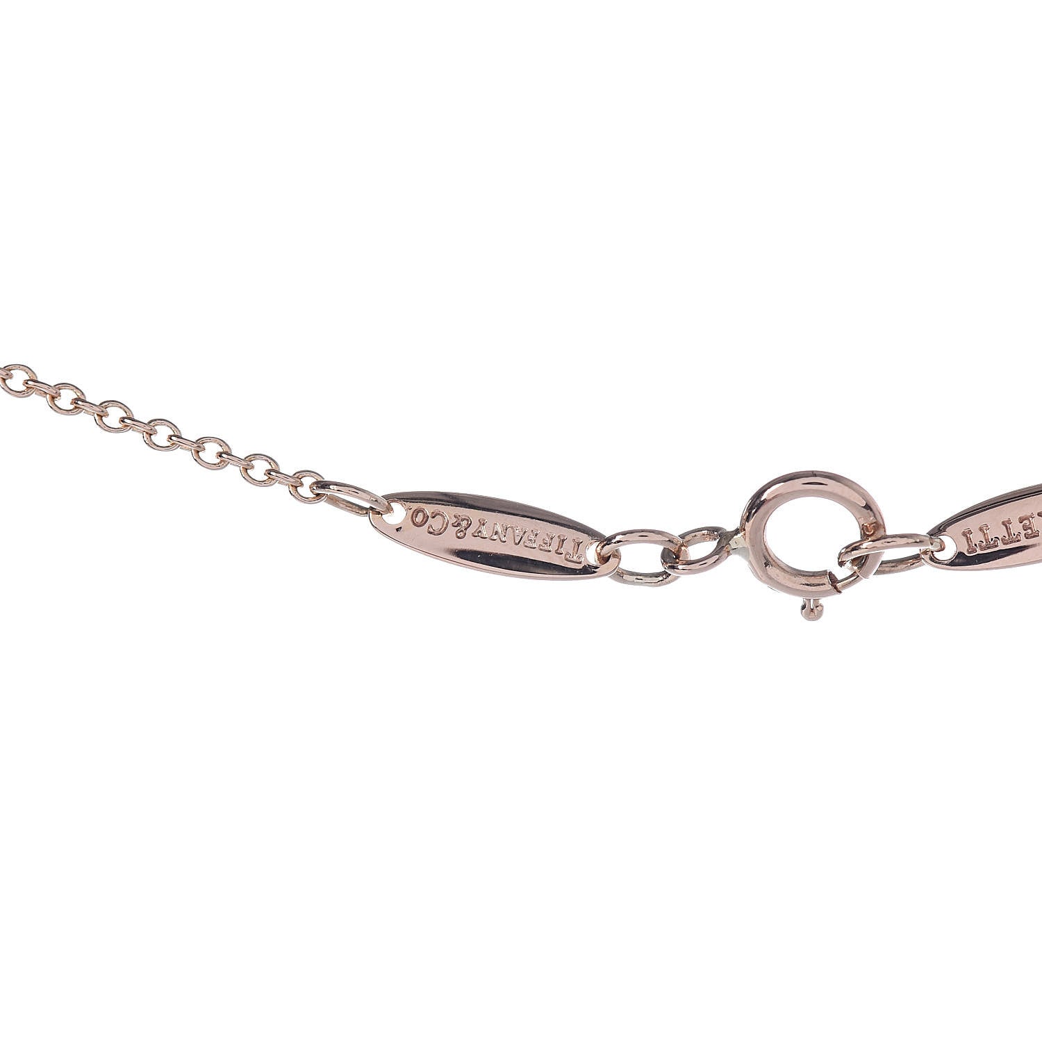Tiffany 18K Rose Gold Diamond .11ct Elsa Peretti Diamonds by the Yard Pendant Necklace 7 of 8