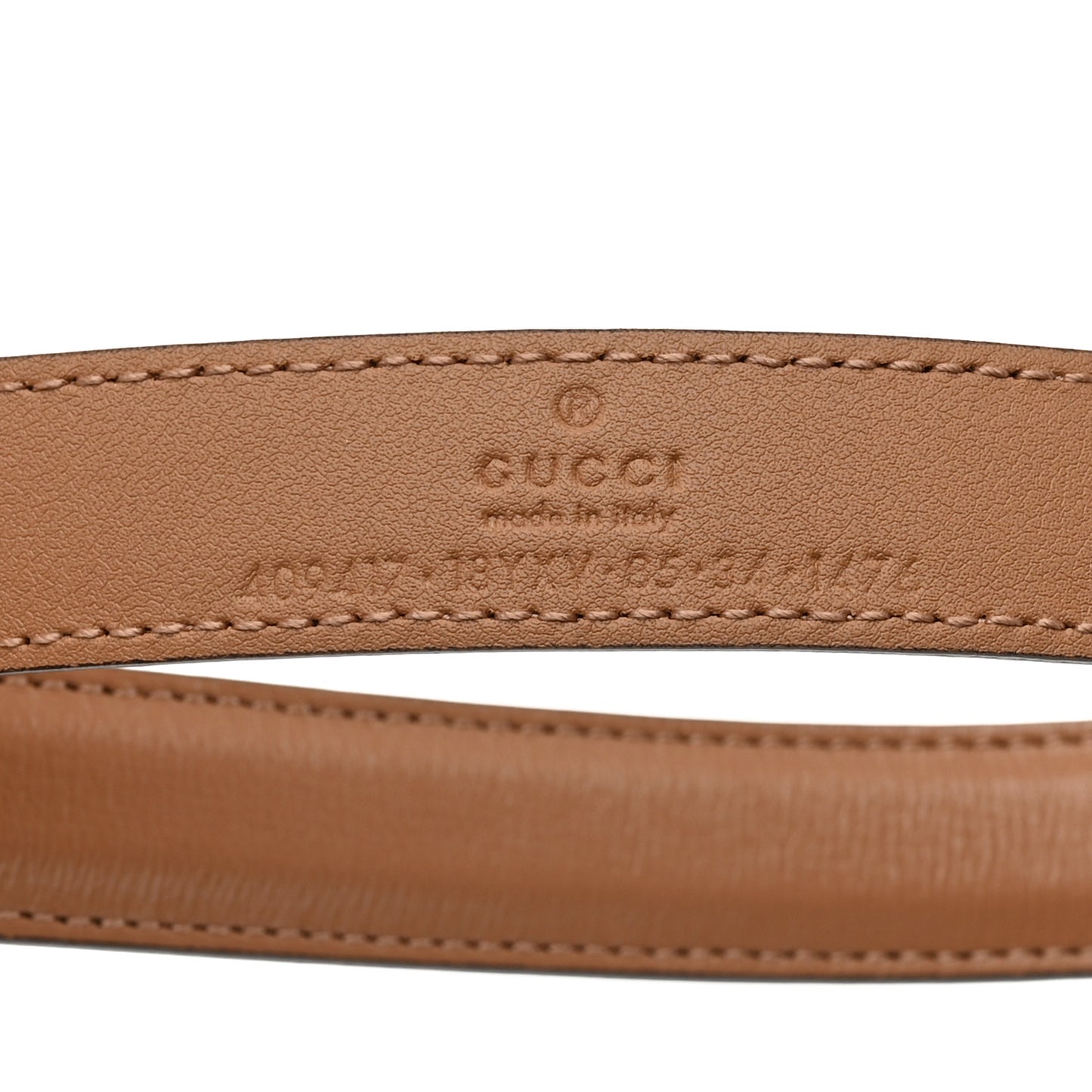 Azalea Calfskin Enamel Monochrome Double G 20mm Belt 85 34 Camelia
