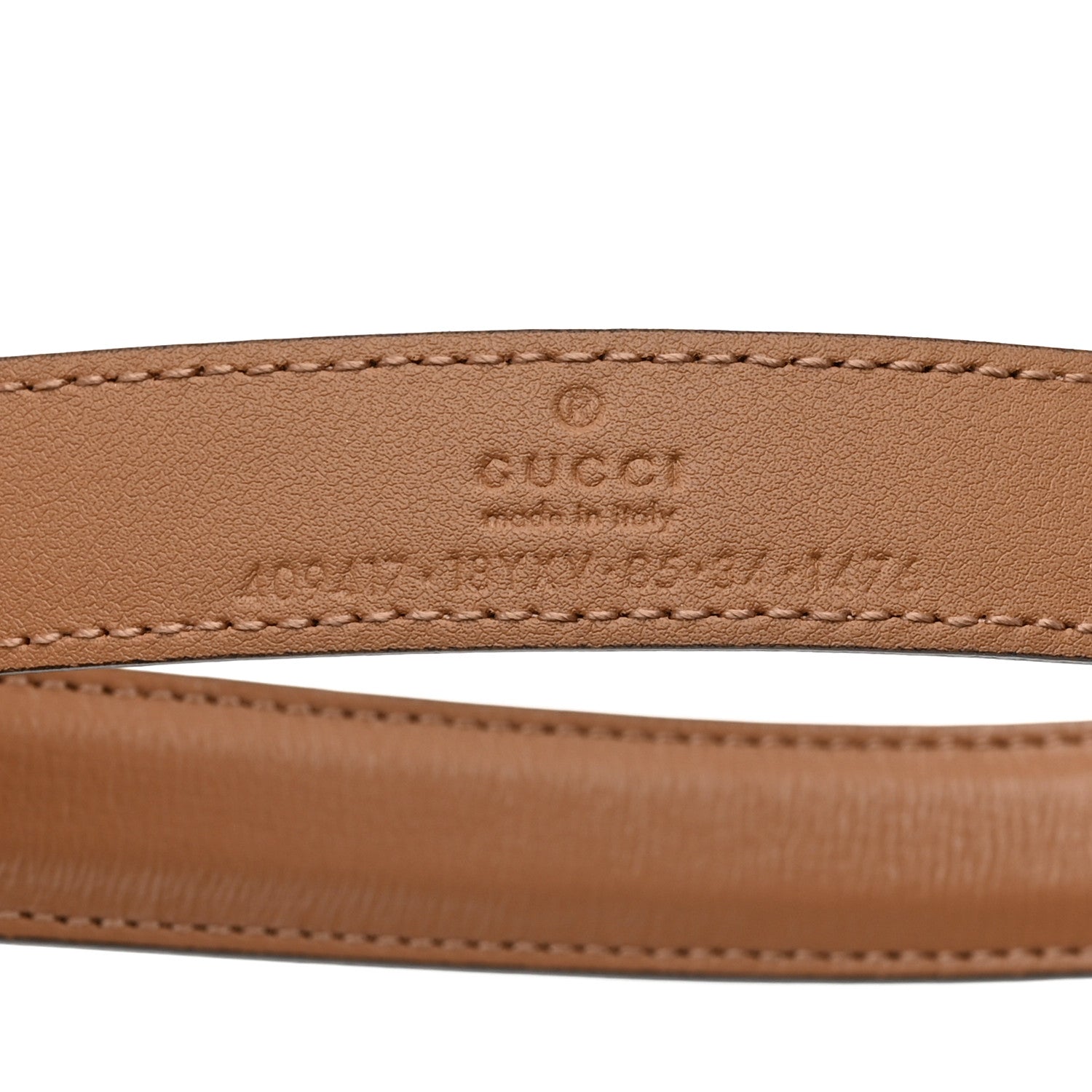 Gucci Azalea Calfskin Enamel Monochrome Double G 20mm Belt 85 34 Camelia 3 of 5