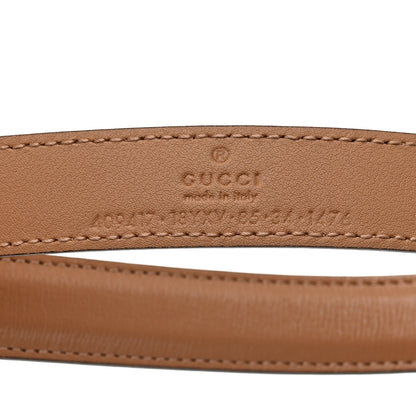 Gucci Azalea Calfskin Enamel Monochrome Double G 20mm Belt 85 34 Camelia 3 of 5