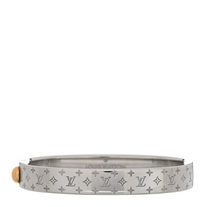 Louis Vuitton Brass Palladium Plated Nanogram Cuff M Silver 1 of 6