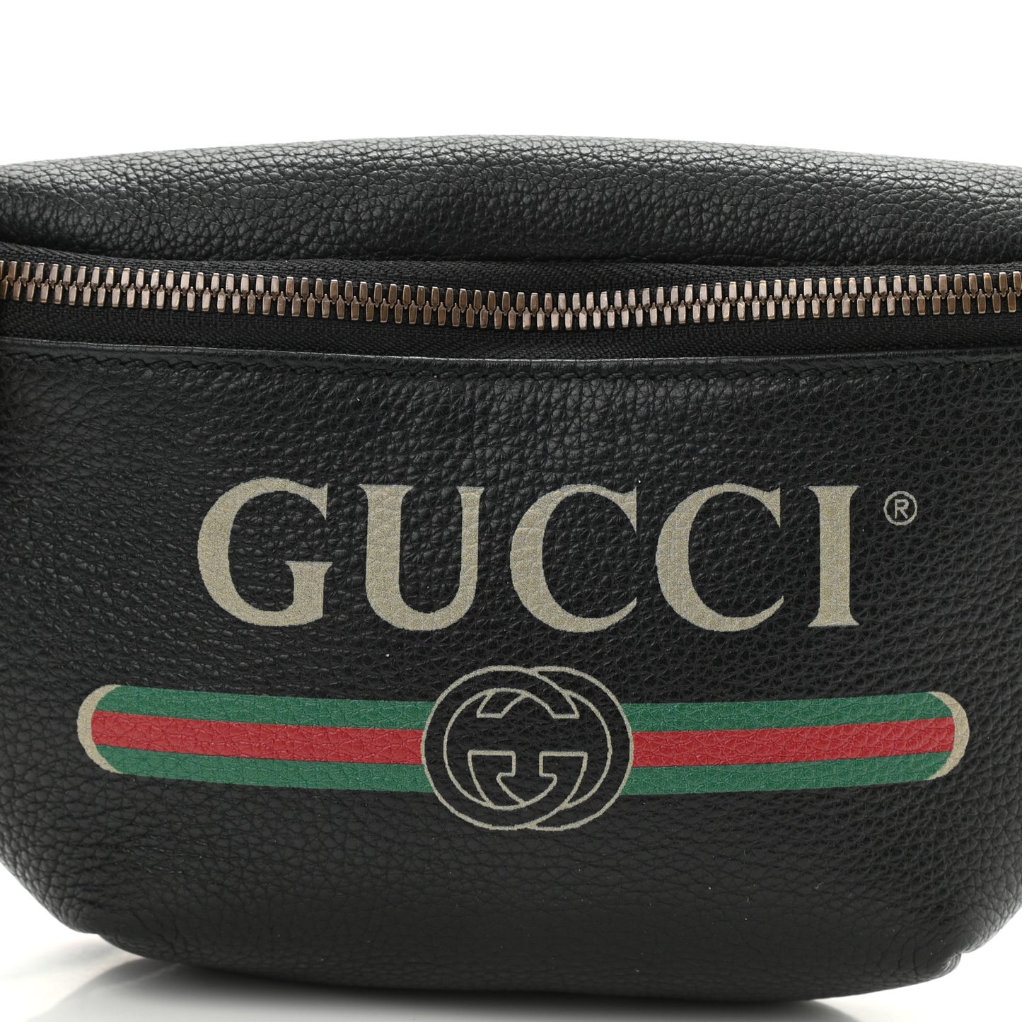 Grained Calfskin Small Logo Belt Bag Black