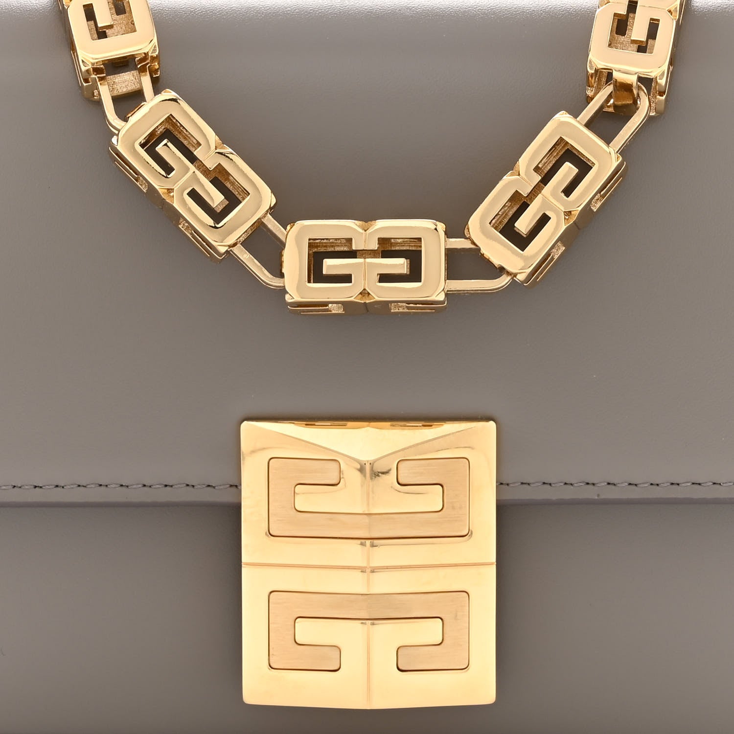 Givenchy Box Calfskin Small 4G Cube Chain Shoulder Bag Stone Grey 7 of 9