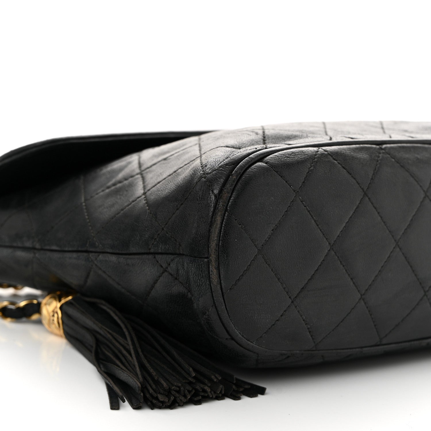 Chanel Lambskin Quilted CC Tassel Flap Black 10 of 15