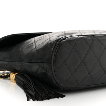 Chanel Lambskin Quilted CC Tassel Flap Black 10 of 15