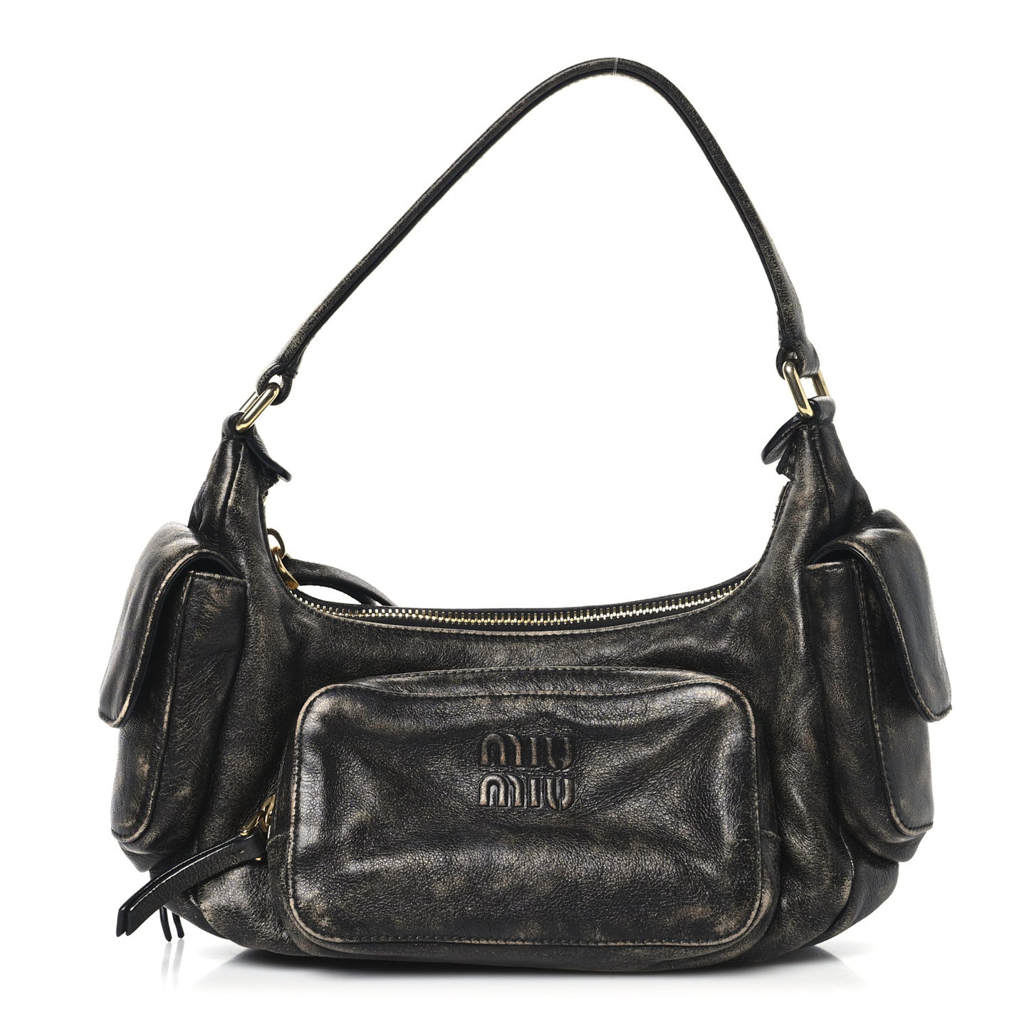 Distressed Nappa Pocket Bag  Sand Coffee