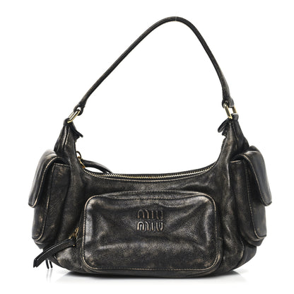 Miu Miu Distressed Nappa Pocket Bag  Sand Coffee 1 of 9