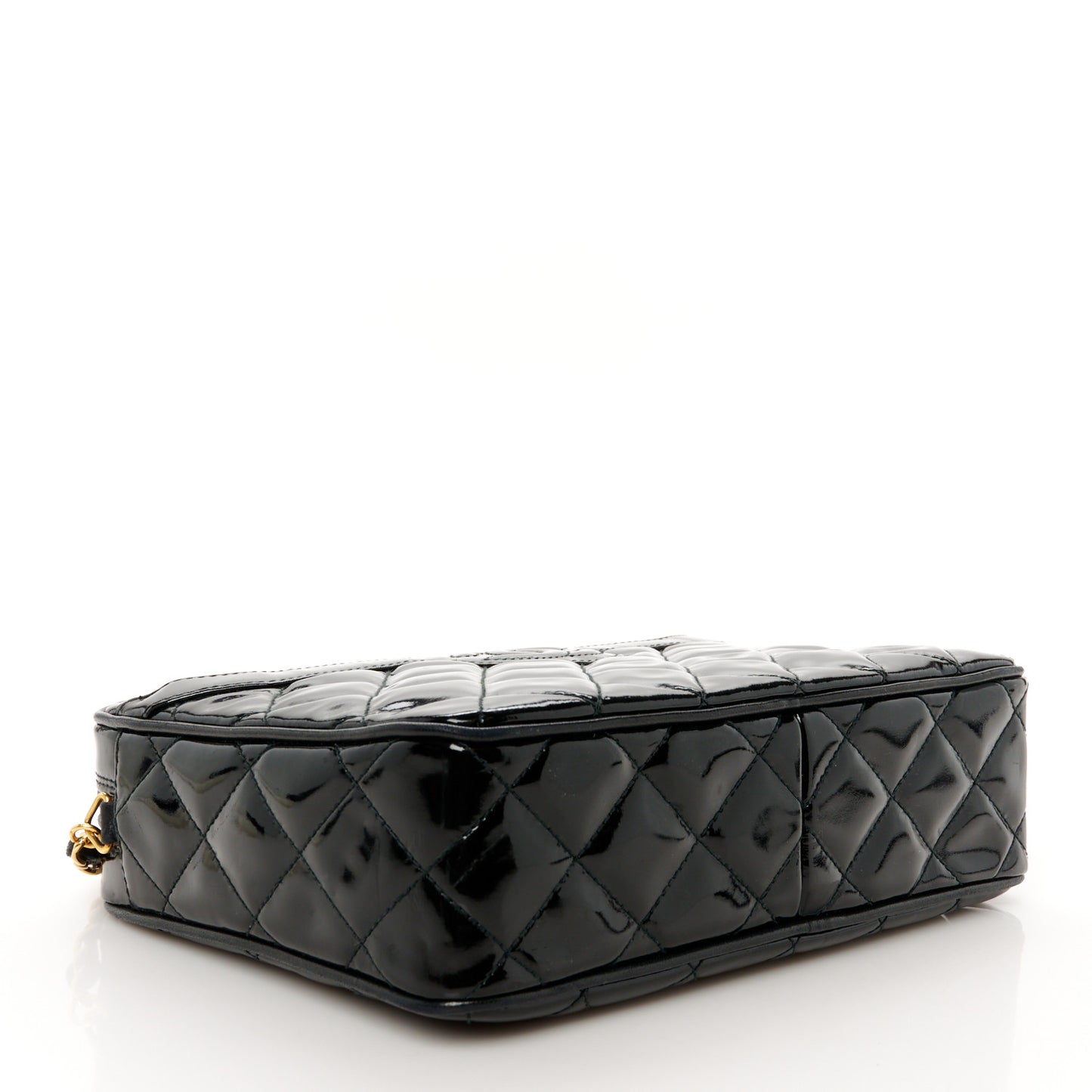 Patent Quilted Tassel Camera Case Black