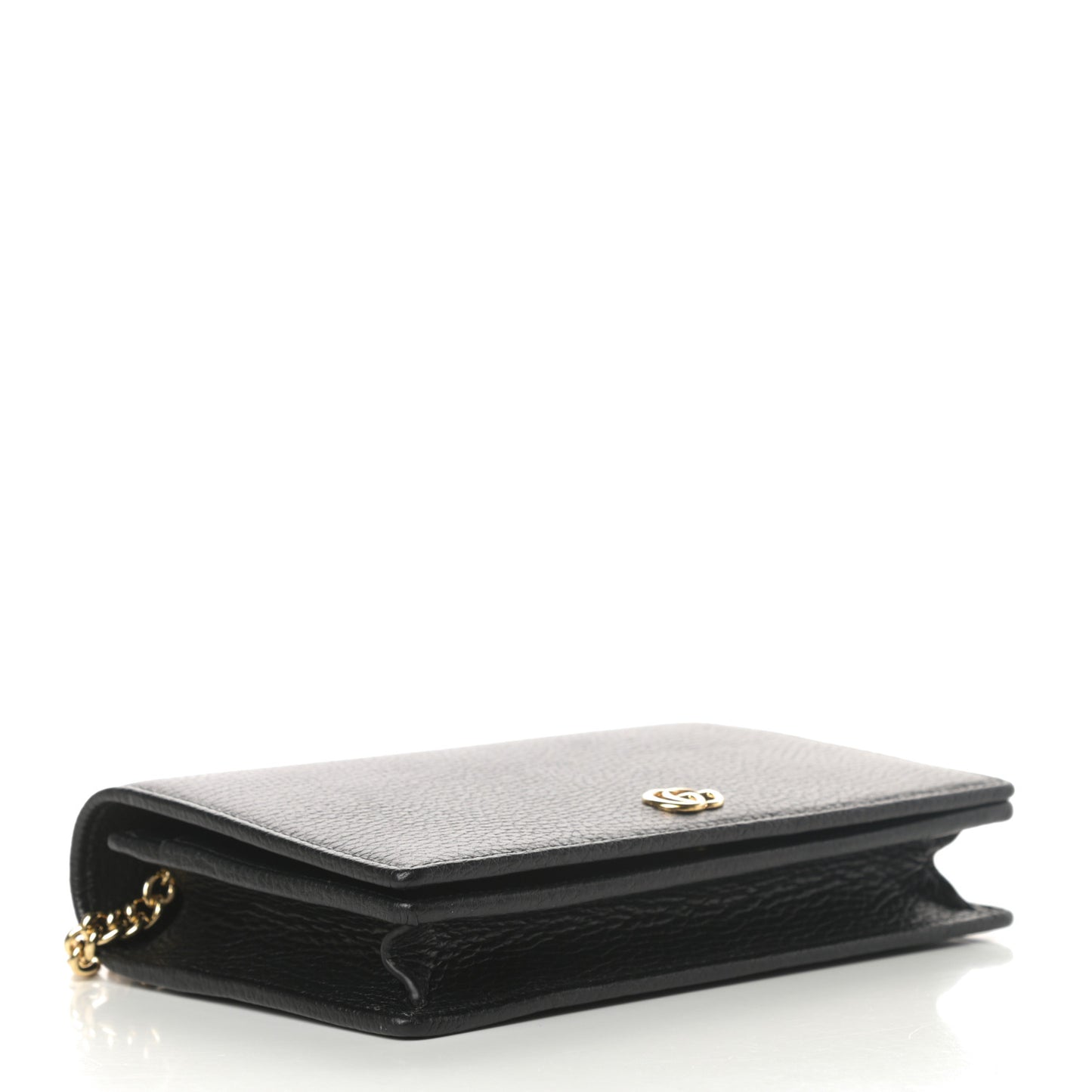 Calfskin Mini GG Marmont Chain Wallet Black