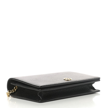 Gucci Calfskin Mini GG Marmont Chain Wallet Black 4 of 11
