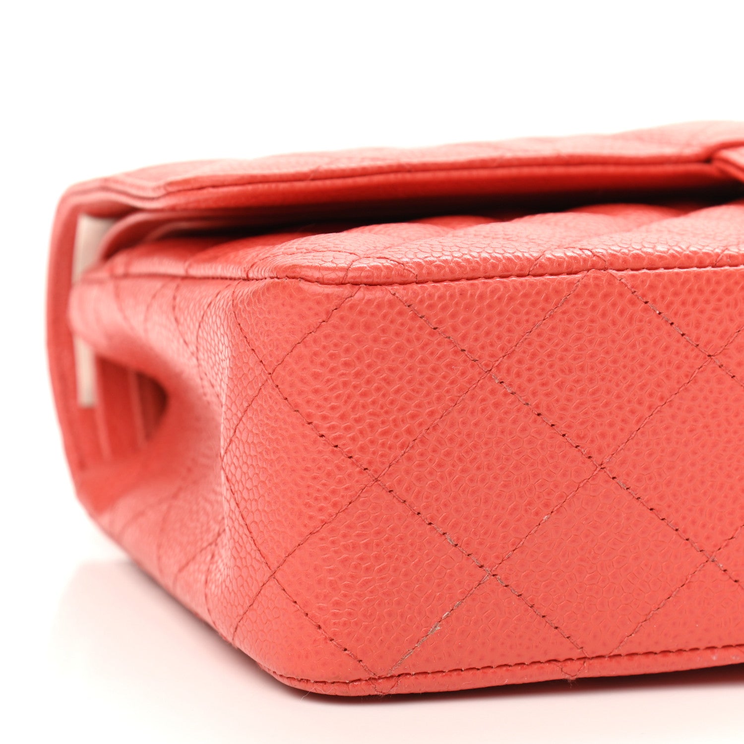 Chanel Caviar Quilted Medium Double Flap Light Red 9 of 12