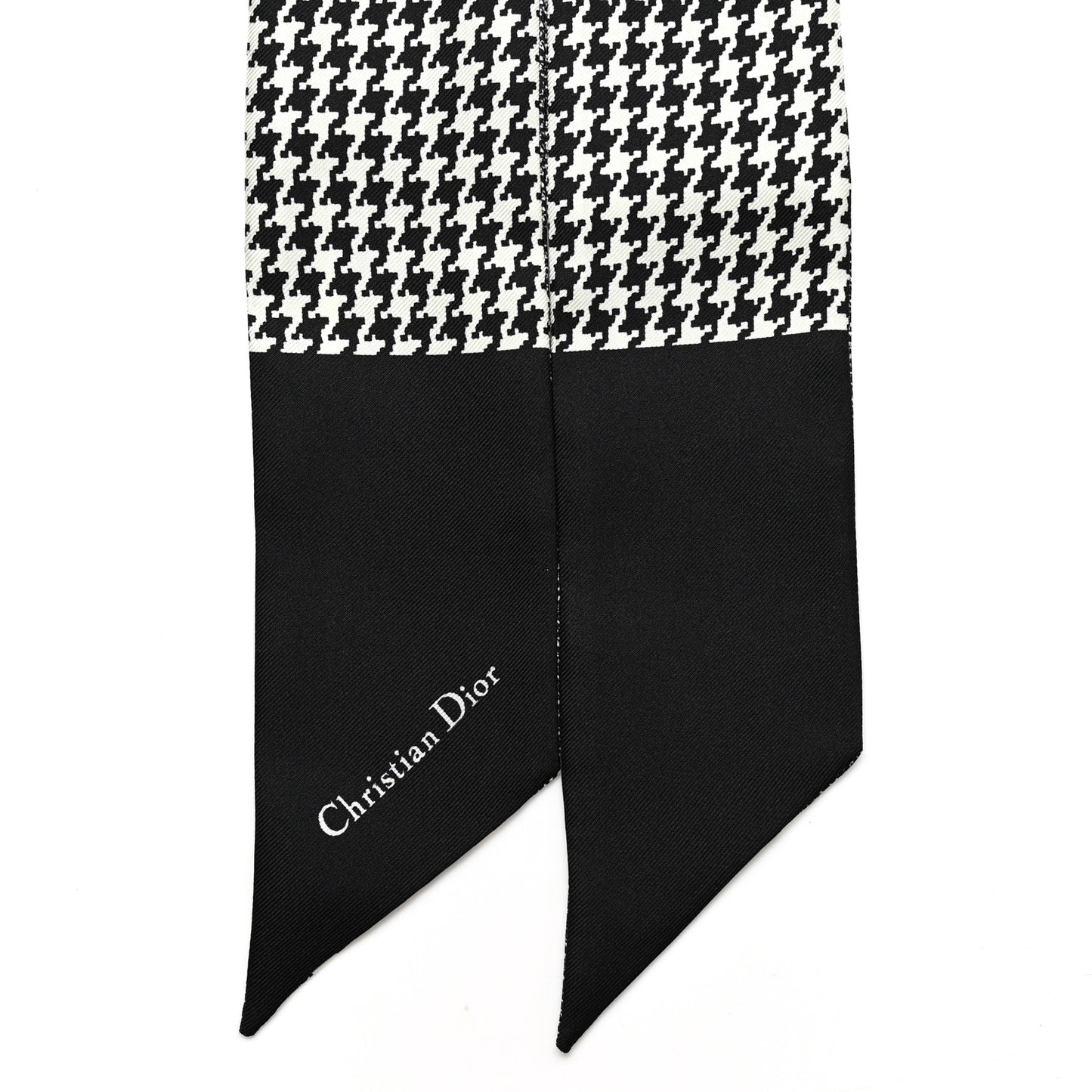 Silk Houndstooth Mitzah Scarf Black White