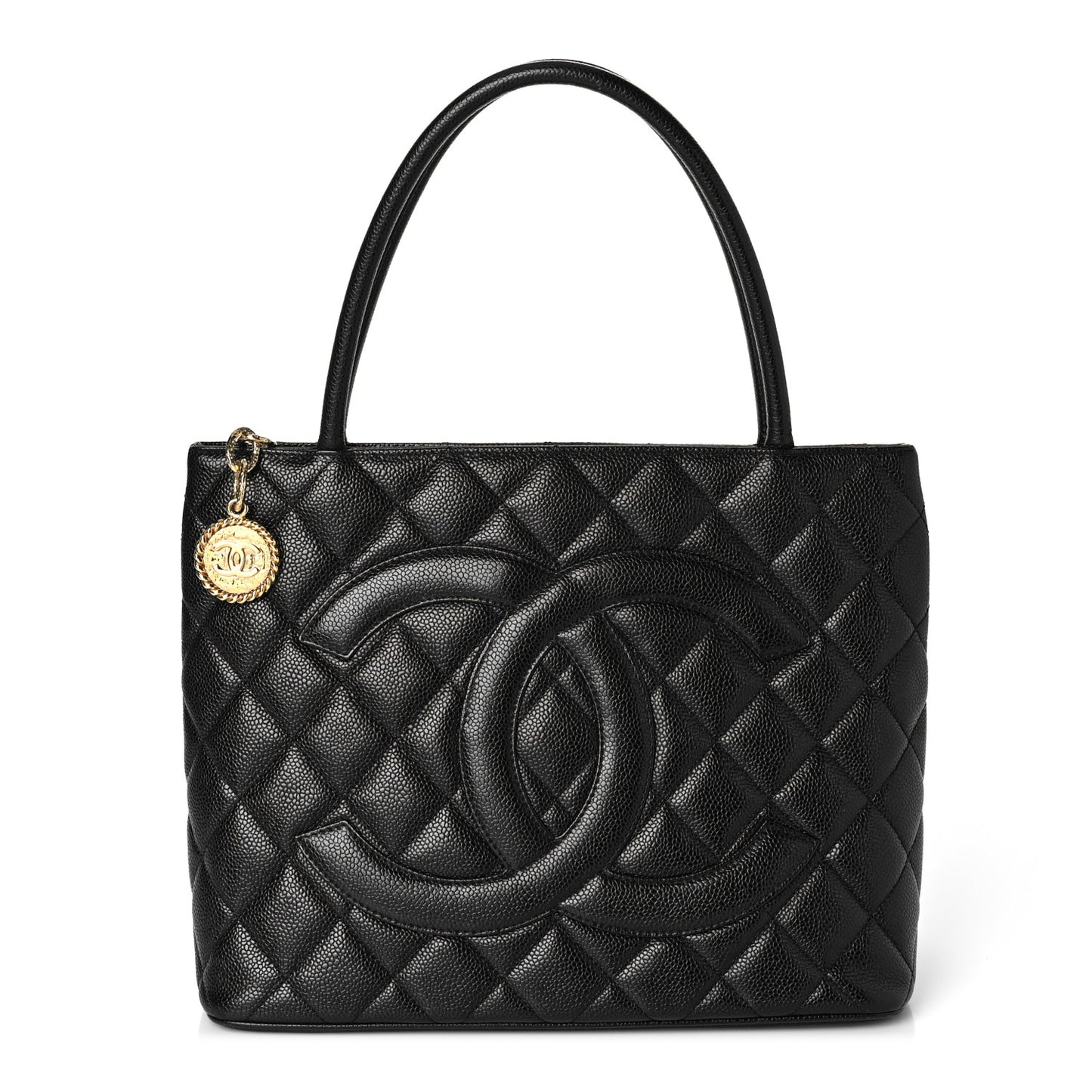 Caviar Quilted Medallion Tote Black