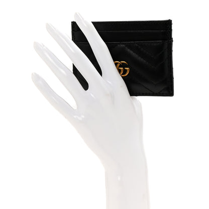 Gucci Calfskin Matelasse GG Marmont Card Holder Black 2 of 9