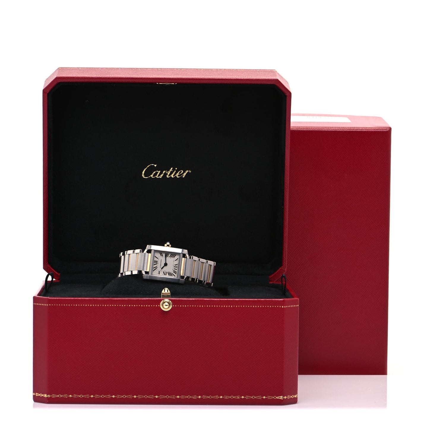 Stainless Steel 18K Yellow Gold 20mm Tank Francaise Quartz Watch