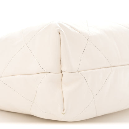 Chanel Shiny Calfskin Quilted Small Chanel 22 White 10 of 12