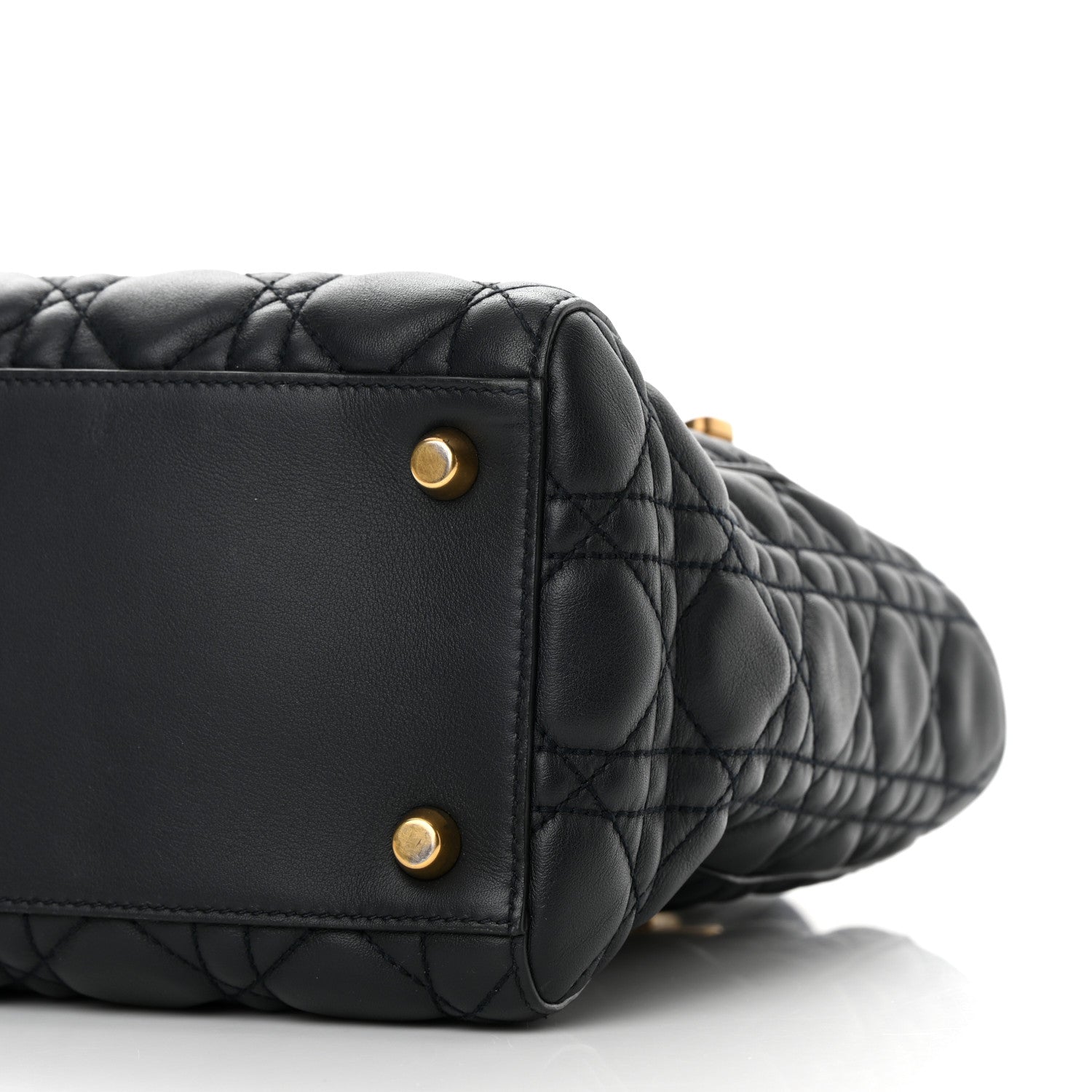 Christian Dior Lambskin Cannage Medium Lady Dior Navy Blue 10 of 12