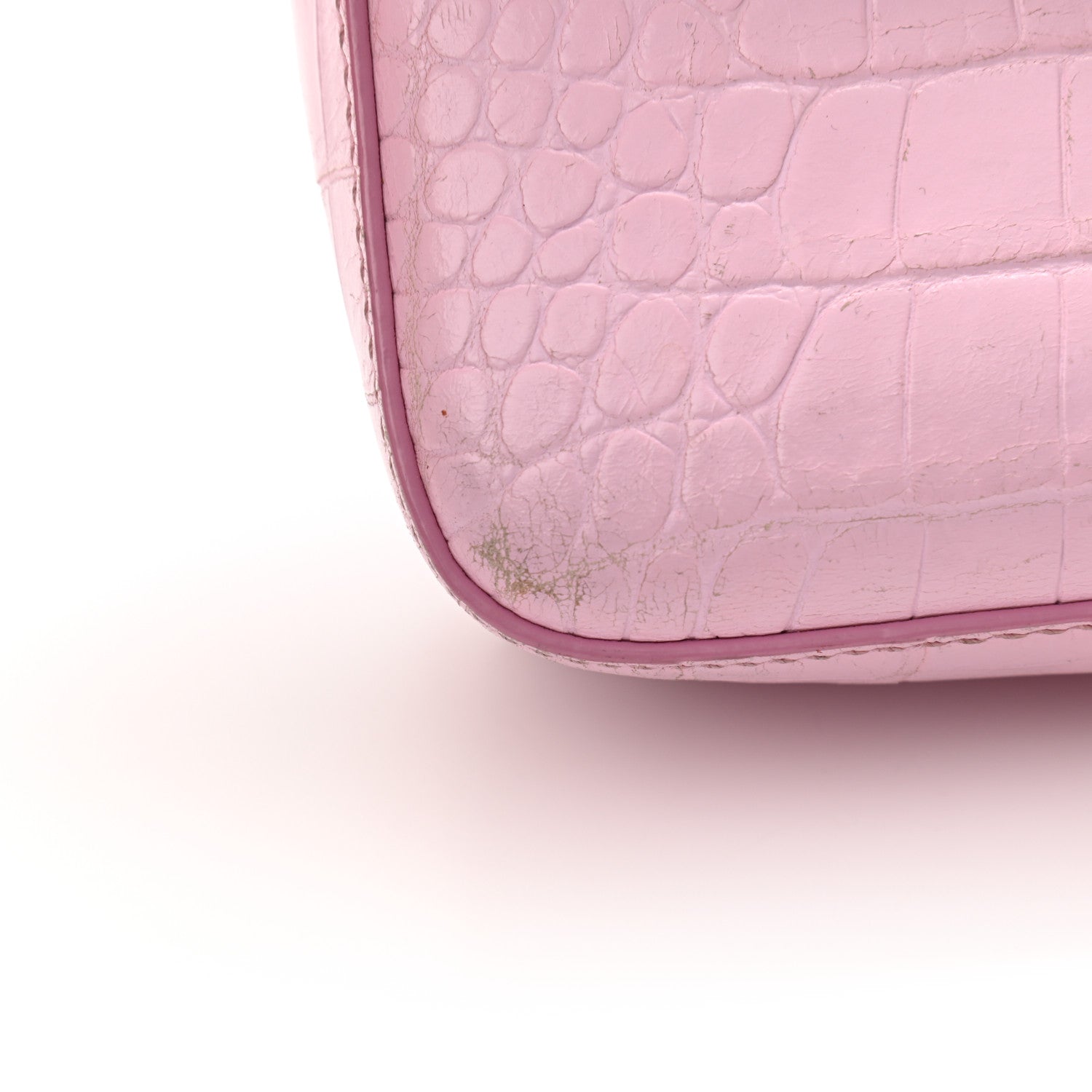 Givenchy Calfskin Crocodile Embossed Small Nobile Shoulder Bag Pink 9 of 14