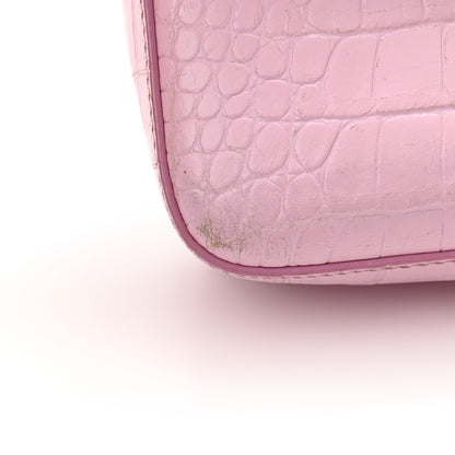 Givenchy Calfskin Crocodile Embossed Small Nobile Shoulder Bag Pink 9 of 14