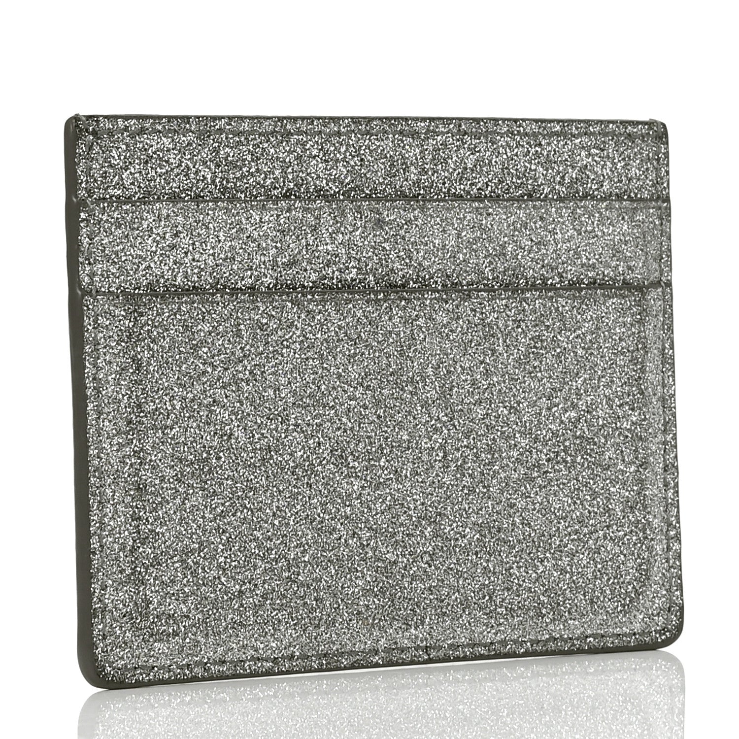 Balenciaga Glitter Calfskin Everyday Multi Card Case Silver 2 of 4