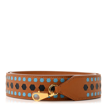 Hermes Epsom 40mm Hexagon Tressage Shoulder Strap Gold 1 of 6