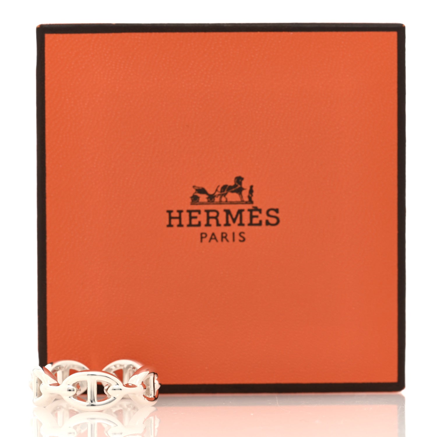 Hermes Sterling Silver PM Chaine d'Ancre Enchainee Band Ring 55 7.25 6 of 6