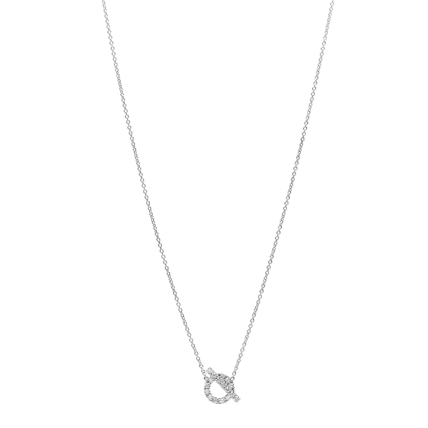 18K White Gold Diamond Finesse Pendant Necklace