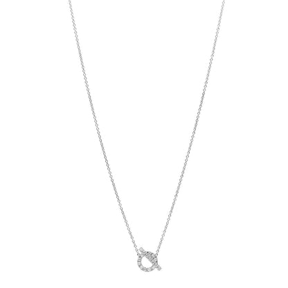 Hermes 18K White Gold Diamond Finesse Pendant Necklace 1 of 6