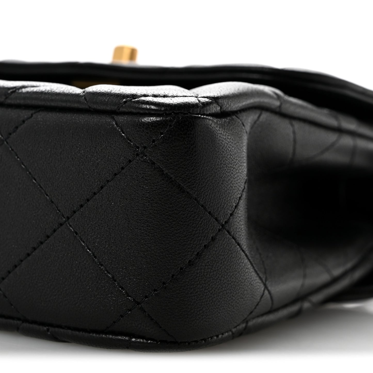 Lambskin Quilted Crossbody Flap Black