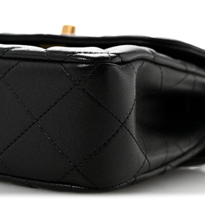 Chanel Lambskin Quilted Crossbody Flap Black 10 of 14