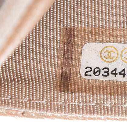Chanel Metallic Caviar Quilted Wallet on Chain WOC Beige 6 of 17