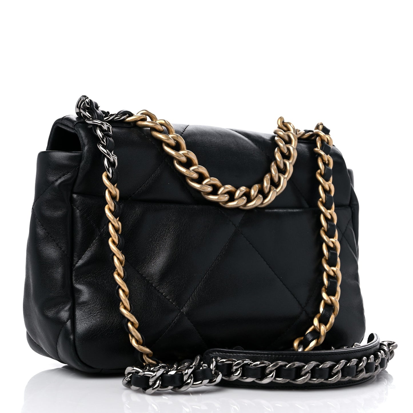 Goatskin Quilted Medium Chanel 19 Flap Black