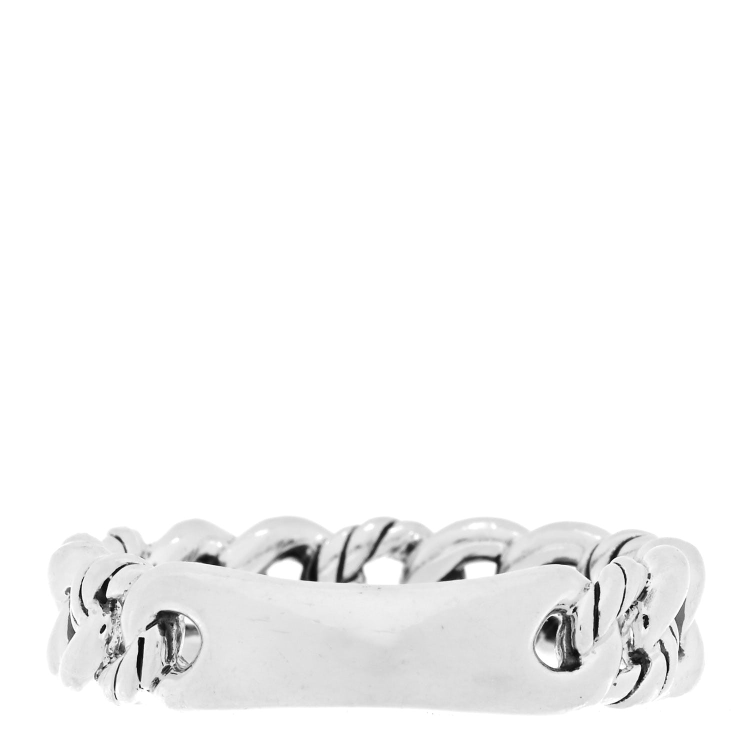David Yurman Sterling Silver Narrow Belmont Curb Link Ring 56 7.75 1 of 4