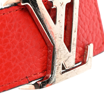Louis Vuitton Taurillon Calfskin 30mm LV Initiales Belt 80 32 Galet Corail 7 of 11