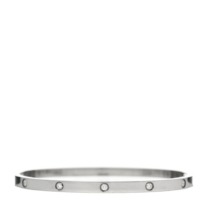 Cartier 18K White Gold 10 Diamond Small LOVE Bracelet 17 3 of 5