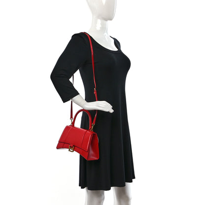 Balenciaga Shiny Box Calfskin Small Hourglass Top Handle Bag Bright Red 2 of 8