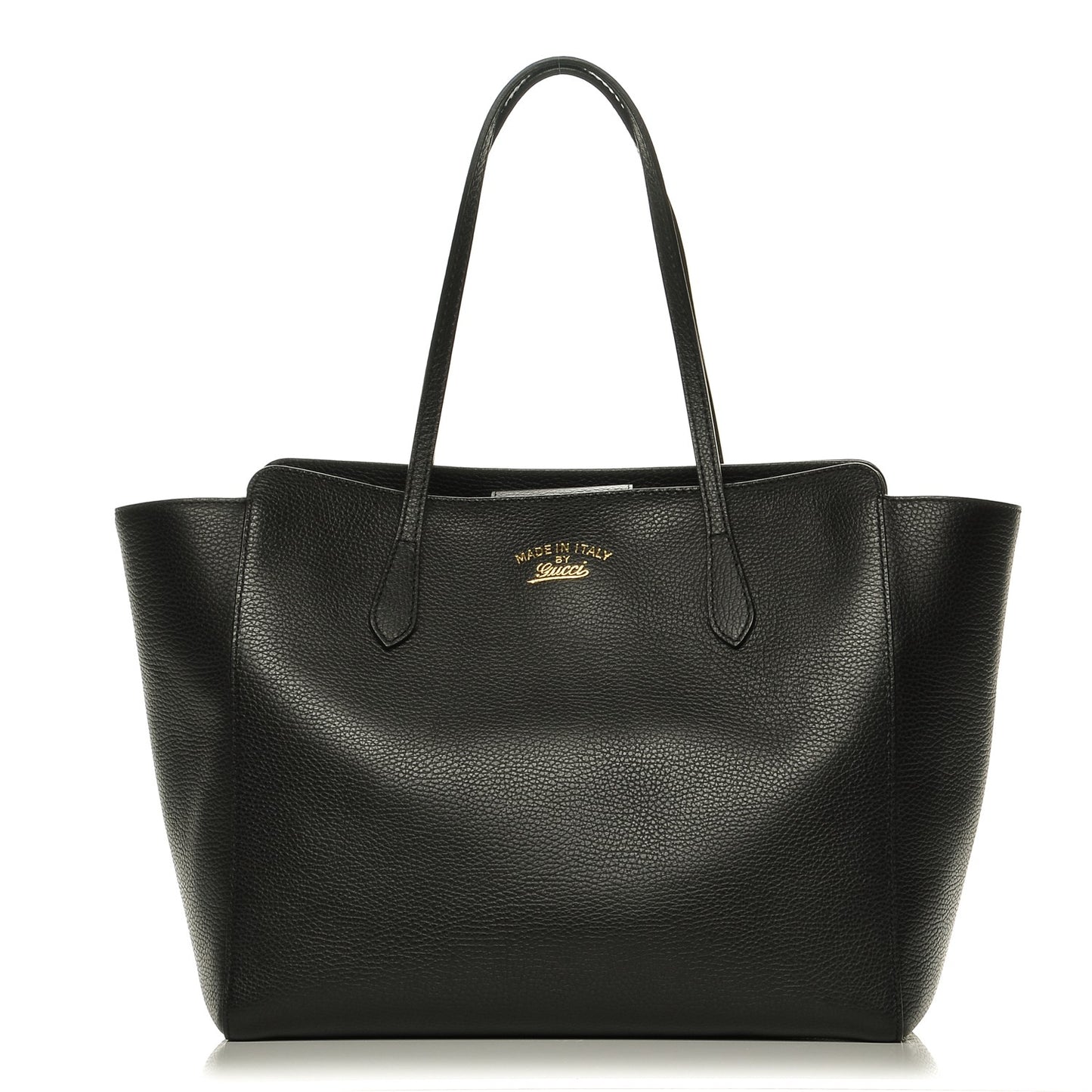 Pebbled Calfskin Medium Swing Tote Black