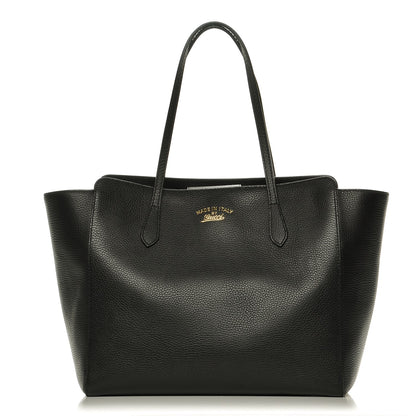 Gucci Pebbled Calfskin Medium Swing Tote Black 1 of 6